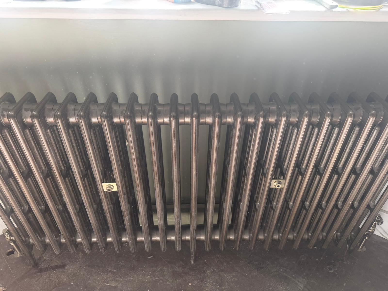 Large cast iron period radiator with antique finish